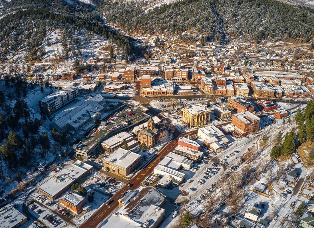 Woonsocket, SD - Small City With Snow Everywhere in South Dakota